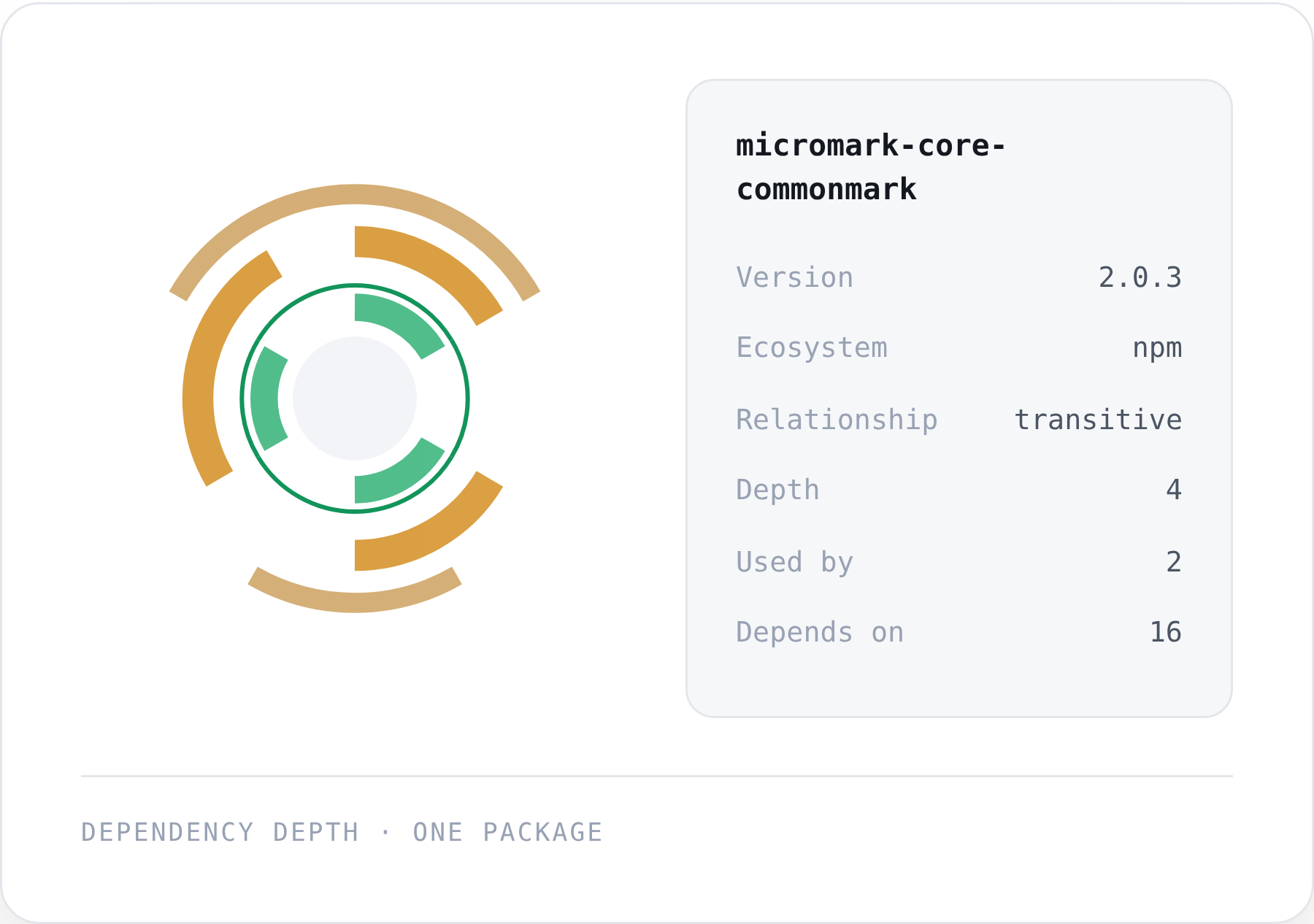 Software dependency depth and component visibility