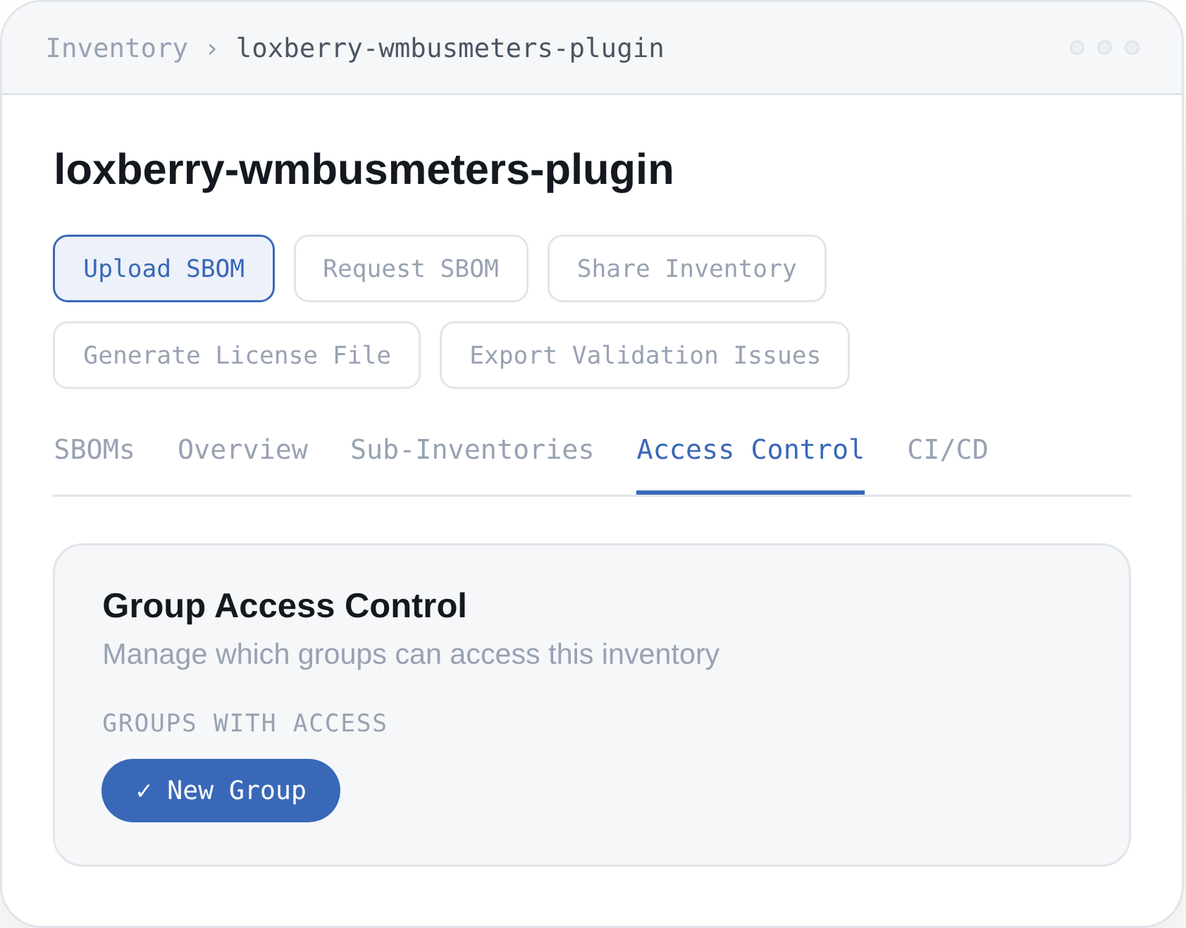 Exodos Secure Exchange access control interface